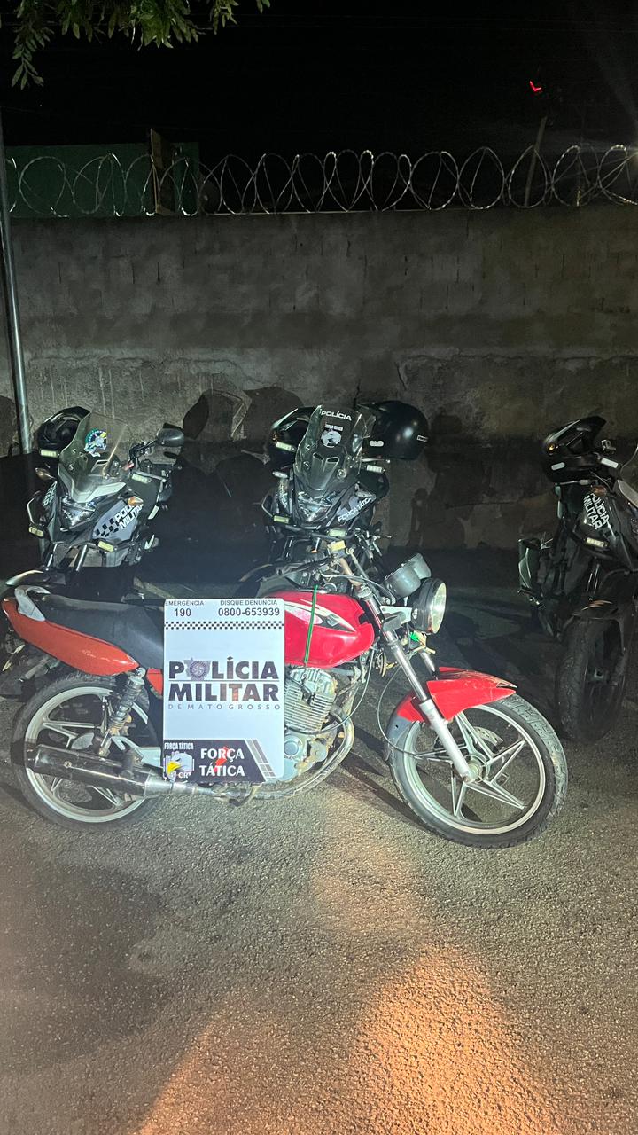 RONDONÓPOLIS|: Polícia Militar recupera moto roubada e prende suspeito